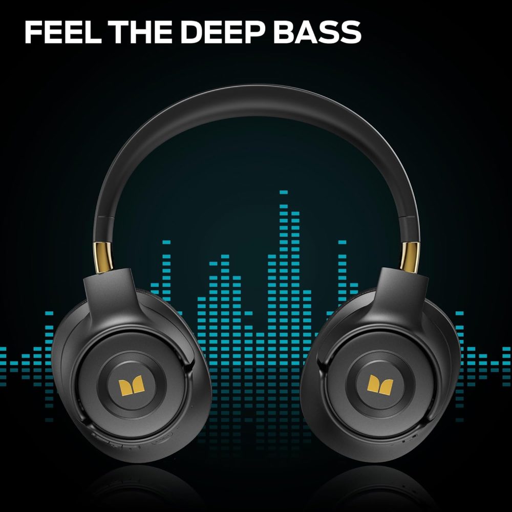 Monster Persona SE ANC Active Noise Cancelling Headphones, Over Ear Bluetooth Headphones Wireless, 60H Playtime, HiFi Stereo Audio, Deep Bass, Built-in Mic, Memory Foam Ear Cups for Home (Black) - Image 7